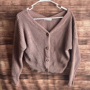 moon & madison Mauve Button-Up Cardigan